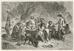 En måltid på bronsåldern av Emile Antoine Bayard
