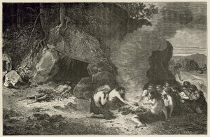 En begravningsmåltid vid den stora björnens och mammutens tid av Emile Antoine Bayard