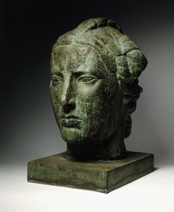 Head of Liberty; Tete de Liberte, ca 1914 (brons med grön patina) av Emile Antoine Bourdelle