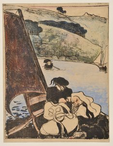 Bretoner i en båt på Aven av Emile Bernard