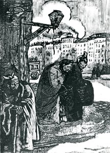 Illustration till dikter av Charles Baudelaire (1821-67) (träsnitt) (s/v foto) av Emile Bernard