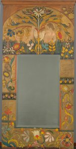 Spegelram dekorerad med växter, blommor och två kvinnofigurer av Emile Bernard