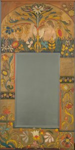 Spegelram dekorerad med växter, blommor och två kvinnofigurer, 1908 av Emile Bernard