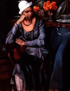 Negress with a Cloche Hat (olja på duk) av Emile Bernard