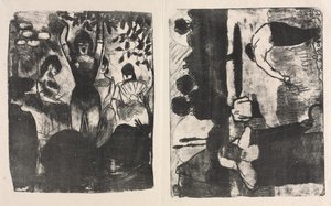 Sångare på Café-konserten och The Harvesters (Les Moissonneurs) av Emile Bernard