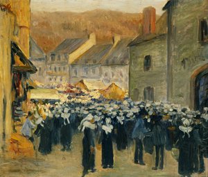 Marknaden vid Pont-Aven; Marknaden i Pont-Aven, 1886 av Emile Bernard