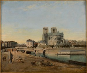 Franska: Le chevet de Notre-Dame, vue du quai de la Tournelle av Emile Harrouart