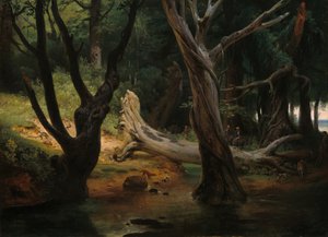 Avresa för jakten i de pontinska myrarna, 1833. av Emile Jean Horace Vernet