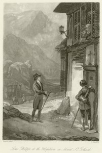 Louis Philippe på Hospitium på Mount St. Gothard av Emile Jean Horace Vernet