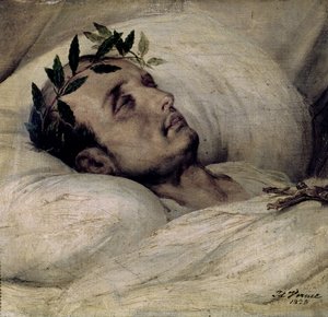 Napoleon I (1769-1821) på sin dödsbädd av Emile Jean Horace Vernet