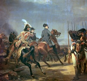 Målning av Napoleon vid slaget vid Jena, 1800-talet. av Emile Jean Horace Vernet
