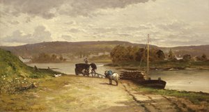 Flodlandskap, 1837 av Emile Lambinet