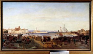 Hamnen i La Ciotat Målning av Emile Loubon