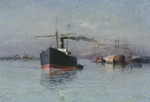 The Great Dock of Dunkirk, 1890 av Emile Maillard