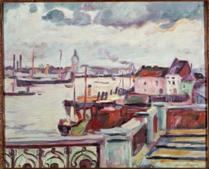 Antwerpens hamn av Emile Othon Friesz