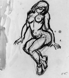 Sittande kvinnlig modell, vänd åt vänster. av Emile Othon Friesz