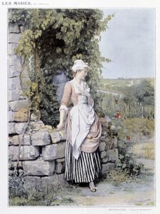 Ensamstående kvinna som väntar på sin tid (Rendez-vous) - sjuk. från Metzmacher, ca. 1900