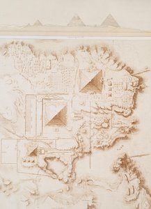 Plan över en del av nekropolen i Memphis, Gizaplatån av Emile Prisse dAvennes