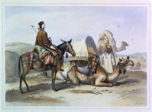 Kafila med en kamel som bär en Hodesh, illustration från 
