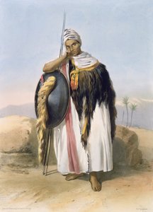 Krigare från Amhara, Etiopien, illustration från "Nildalen", graverad av puben Adolphe Rouergue (1810-s.1870). av Lemercier, 1848