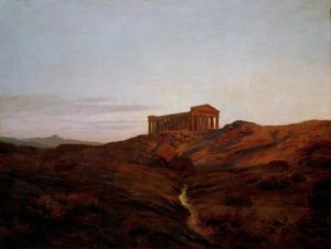 Forntida land, templet Segesta på Sicilien