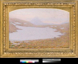 Vår i höga berg (Berg vid vår) Målning av Emilio Longoni (1859-1932) 1912 Privatsamling av Emilio Longoni