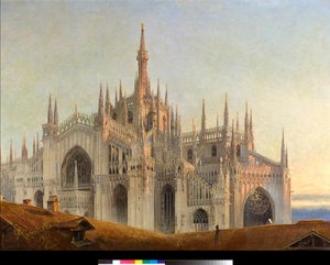 Quasi aurora consurgens Den begynnande gryningen (Dawn) Målning av Emilio Magistretti (1851-1936) 1921 Privat samling av Emilio Magistretti