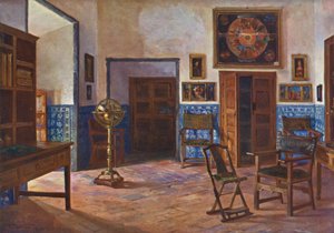 El Elscorial: Felipe II:s hem (färglitografi) av Emilio Poy Dalmau