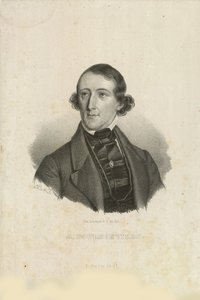 Porträtt av August Bournonville 1805-1879, 1842. av Emilius Ditlev Baerentzen