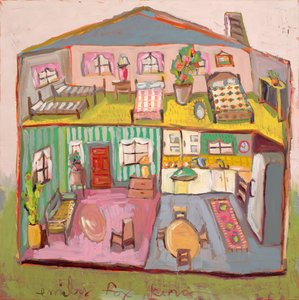 Dollhouse 17, 2020 (olja på duk) av Emily Fox King