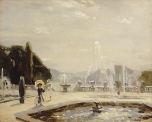 The Fountain (olja på duk) av Emily G. Court
