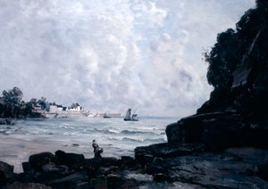 Hamnen i Douarnenez, 1884 av Emmanuel Lansyer