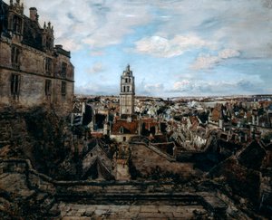 Utsikt från terrassen på slottet Loches, 1884 av Emmanuel Lansyer