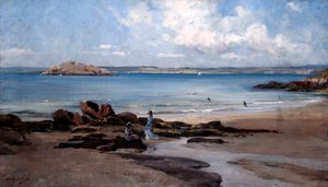 Badstrand för kvinnor, 1876. av Emmanuel Lansyer