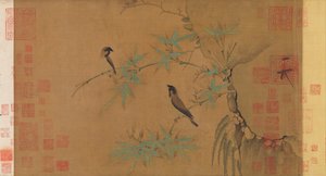 Finkar och bambu, tidigt 1100-tal. av Emperor Huizong