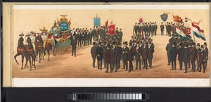 Procession i Haarlem, 1872 (skylt 10) Procession hölls i Haarlem, den 1 april 1872. (seriens titel på objektet)