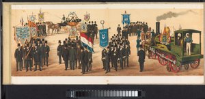 Procession i Haarlem, 1872 (skylt 11) Procession hölls i Haarlem, den 1 april 1872. (seriens titel på objektet)