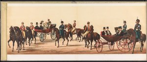 Parad i Haarlem, 1872 (skylt 8) Procession hölls i Haarlem, den 1 april 1872. (seriens titel på objektet)