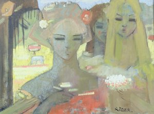 A Field of Yellow, 2001 (olja på dukskiva) av Endre Roder
