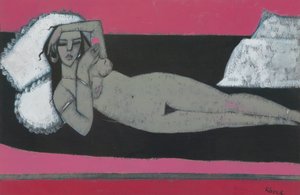 Carmena Resting (akryl på papper)