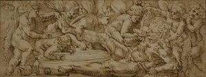 Bachchanale med Putti av Enea Salmeggia