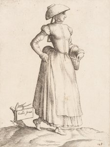 Kostymtallrik: Galla Servant, ca. 1557-58. av Enea Vico
