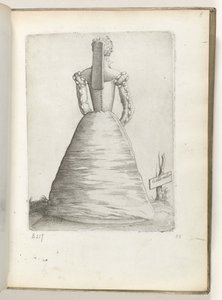 Galla Mulier (titel på objekt) En gift kvinna från Frankrike, klädd i mode från ca 1550 Diversarum gentium nostrae aetatis habitus (serietitel) av Enea Vico