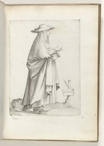 Spanska m(ulier) (titel på objekt) Vrouw till rätt, i spanska kläder. ca. 1550 Attityderna hos olika nationer i vår tid (serietitel) av Enea Vico