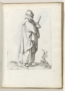 Spansk lantkvinna (titel på objekt) Vrouw till rätt, klädd i spanska kläder ca. 1550 Attityderna hos olika nationer i vår tid (serietitel) av Enea Vico