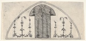 Lansettformad panel av grotesk dekoration, 1541. av Enea Vico