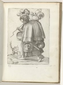 Tysk soldathustru (titel på föremålet) tyska soldatenvrouw, klädd enligt mode av ca. 1550 Attityden hos vår tids olika nationer av Enea Vico