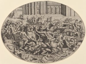Slaget om Amazonerna [recto] av Enea Vico