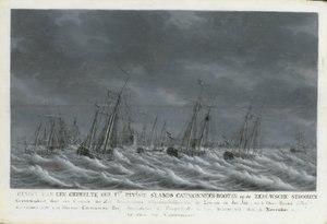 Bataviska flottan utanför Veere, 1800 av Engel Hoogerheyden