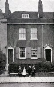 387, Commercial Road, Portsmouth, Hampshire, Charles Dickens födelseplats den 7 februari 1812, ca 1900 av English Photographer